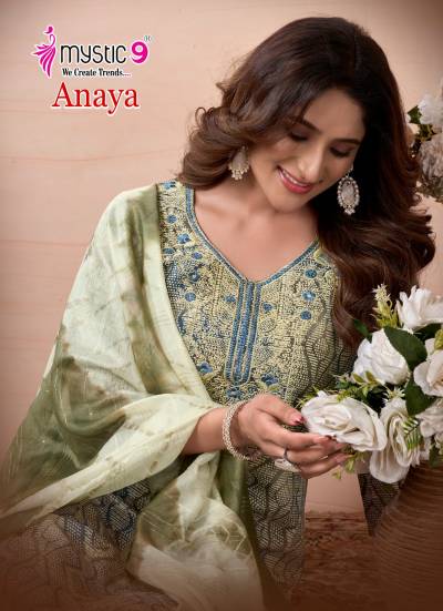 ANAYA VOL 3 BY MYSTIC 9 DESIGNER RAYON SALWAR SUIT WHOLESALER IN INDIA